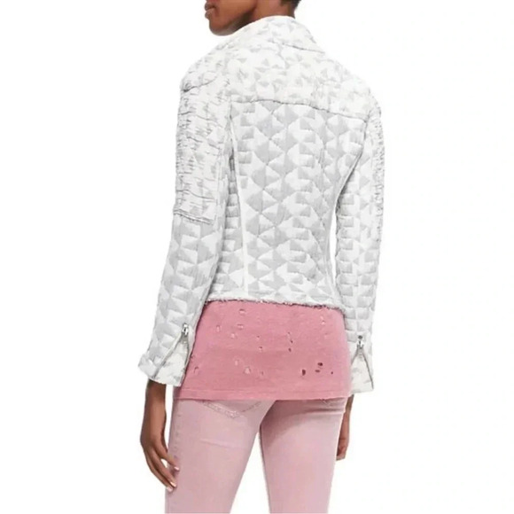IRO Otavia textured quilted knit zip biker jacket multi Size 38 Size M - Picture 4 of 11